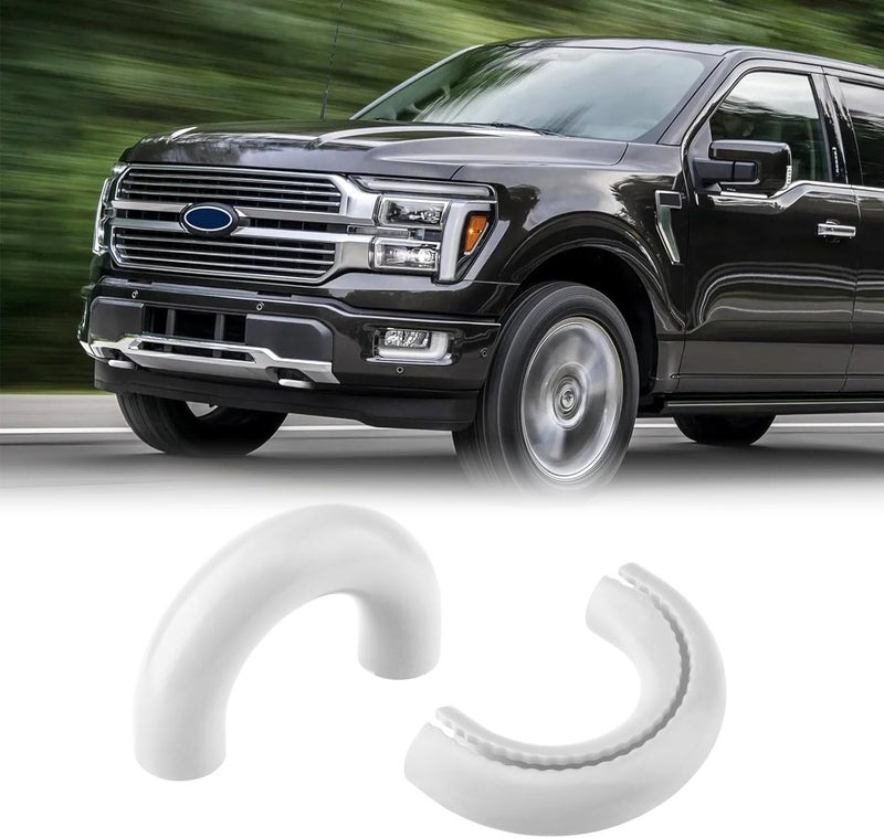 TECHPICCO Tow Hooks Covers for Ford F150 2004-2026 Bronco Base/Big Bend/Outer Banks 2021-2026 Compatible with Toyota Tundra Accessories 2017-2021 (White) - Image 1